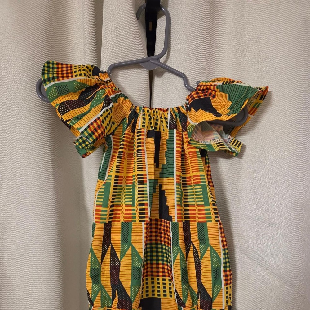 Colorful African Geometric Print Baby Girl Bodysuit